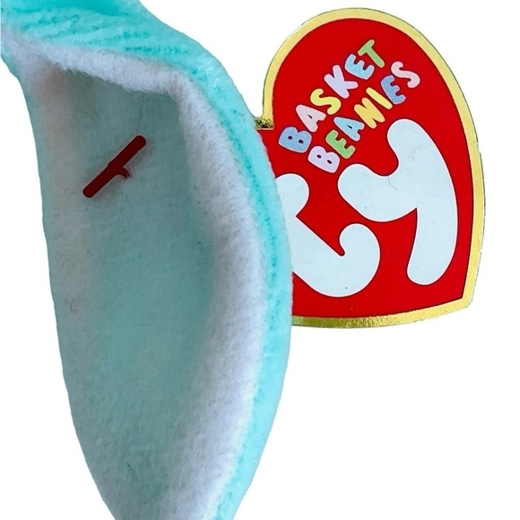 TY BASKET Beanies Hippity NWT Mint Green Bunny Rabbit 7.5" Retired 2001🩷🐰 - Picture 7 of 8